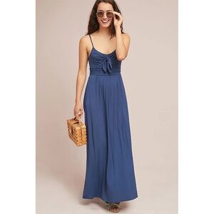 Anthropologie Moulinette Soeurs Spaghetti Strap Navy Blue Maxi Dress